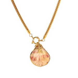 Collana con Conchiglia in Stile Bohémien da Spiaggia, Ciondolo in Acciaio Inossidabile Placcato Oro, Design Europeo e Americano per Uomo e Donna - Product Image 6