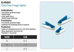 E-Life E-FS005 Kneedbaar <span class=keywords><strong>Aluminium</strong></span> Vingersteun Opvouwbare Vingerspalk Voor Handbreukartritis - Product Image 4