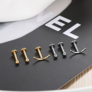 1 set/3 pièces 16G ASTM F136 Titanium Internally Threaded <span class=keywords><strong>Smile</strong></span> Crying Face Lip Labret Studs Helix Ear <span class=keywords><strong>Piercing</strong></span> Body Jewelry - Product Image 4