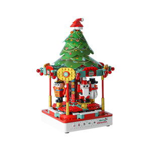 Boîte à musique électrique rotative, ensemble de blocs de construction en forme d'arbre de noël, son musical, jouet éducatif pour adolescents de 7 à 14 ans - Product Image 5