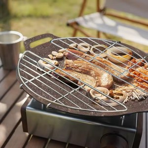 Rejilla de acero inoxidable para barbacoa al aire libre, parrilla de vapor, sartén para camping, escurridor de carne para barbacoa, parrilla anti-quemaduras - Product Image 2