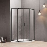 Vente directe d'usine Cabine de douche moderne Porte de douche coulissante en verre Noir mat