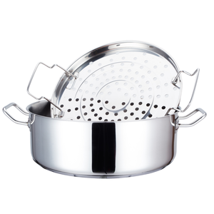 Olla para Sopa y <span class=keywords><strong>Vaporera</strong></span> de Acero Inoxidable de Una Sola Capa con Tapa de Vidrio para Restaurantes - Product Image 3