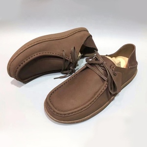 Marque de haute qualité rétro à feuilles persistantes respirant à la mode à lacets marron Nubuck cuir décontracté hommes marche plate-forme <span class=keywords><strong>bateau</strong></span> chaussures - Product Image 2