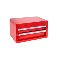 Vente en gros d'usine OEM/ODM, mini boîte à outils colorée en acier laminé à froid, boîte à outils de bureau à deux tiroirs, dessus rabattable, logo ISO9001