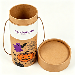 Vintage Skeleton Print Kraft Paper Cylinder <b>Box</b> for Kids Toy Game Packaging Custom Logo Wholesale Manufacturer - Product Image 6