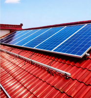 Rail de guidage solaire en aluminium réglable avec pinces de fixation et supports de cadre pour montage photovoltaïque