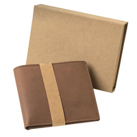 Dompet Pria Kulit Asli Berkualitas Tinggi Buatan Pabrik dengan RFID Blocking, Tipis, Pendek, Vintage, Lipat Dua, Kapasitas Besar