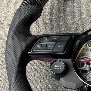 Con botón de inicio <span class=keywords><strong>S</strong></span>-<span class=keywords><strong>Line</strong></span> medio volante de carbono de cuero para <span class=keywords><strong>Audi</strong></span> Q8 SQ8 <span class=keywords><strong>A3</strong></span> A4 B9 A5 B8 A6 C7 A7 S3 S4 RS3 RS5 RS7 RS6 C8 - Product Image 2