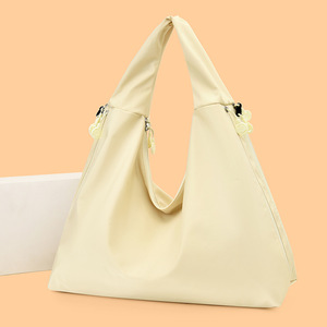 Custom Logo Color Large Capacity <b>Nylon</b> Tote <b>Bag</b> Zipper <b>Shoulder</b> Handbag for Travel Shopping Daily Use Low MOQ Good Quality - Product Image 2