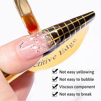 Gel de construction pour extensions d'ongles durables de 20 g avec effet pailleté, longue durée sous lampe UV