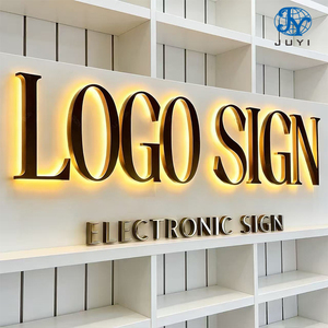 Letrero Retroiluminado de Acrílico y Metal de Acero Inoxidable Personalizado con Logotipo de JUYI, Letrero Electrónico LED para Comercios, Tiendas, Spas, Letrero 3D - Product Image 3