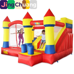 JingChuang Castillo Hinchable de PVC Engrosado para Niños con Tobogán y Trampolín, <span class=keywords><strong>Casa</strong></span> de Juegos Grande para Uso Doméstico y Exterior - Product Image 2