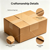 Carton d'expédition en kraft ondulé personnalisé, acceptant les commandes d'échantillons, boîte à fentes recyclable pour l'expédition de produits en vrac