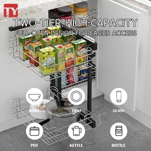 Cestas extraíbles modernas TIANYI para gabinetes, organizador de esquina ciega con cierre suave, almacenamiento de cocina de 4 niveles, acero ecológico - Product Image 3