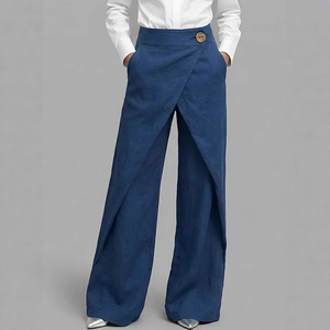 <span class=keywords><strong>Pantaloni</strong></span> Larghi da <span class=keywords><strong>Donna</strong></span> a <span class=keywords><strong>Vita</strong></span> Alta <span class=keywords><strong>con</strong></span> Fascia Frontale <span class=keywords><strong>in</strong></span> <span class=keywords><strong>Lino</strong></span>, Casual, <span class=keywords><strong>con</strong></span> <span class=keywords><strong>Elastico</strong></span> <span class=keywords><strong>in</strong></span> <span class=keywords><strong>Vita</strong></span> e Tasche 2026 - Product Image 1