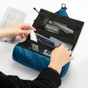 New Arrival Latest Design Foldable Custom Toiletry Bag Lightweight Neutral Portable Travel Cosmetic Bag Organizer