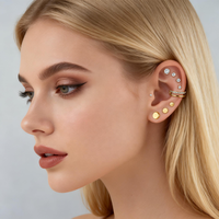 Piercing d'oreille en titane ASTM F136, classique, sans filetage, avec clou à pression, 18G, labret, hélix, cartilage, anneau de nez, boucles d'oreilles, bijoux