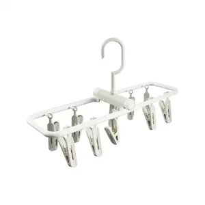 Percha de ropa plegable portátil TX Percha mágica de plástico rectangular multiuso duradera con clips