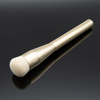 Ensemble de 3 pinceaux de maquillage de luxe en or avec manche en métal, pinceau pour fond de teint, blush, contour du visage, logo personnalisé