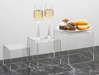 Supports de nidification d'affichage de cube en acrylique transparent avec fond creux