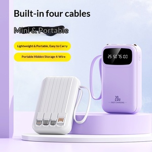 Cargador Portátil en Oferta, Nuevo Mini Power Bank con Pantalla LED, Cuatro Cables Integrados, Logotipo OEM, Venta al Por Mayor - Product Image 5