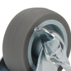 Medium <b>Caster</b> <b>Wheel</b> 2 Inch Flat Bottom Side Brake Universal Swivel Furniture <b>Wheel</b> Bolt Hole Mount 100x100 Mm Firm Tread - Product Image 3