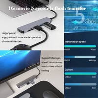 6-1 tipo C USB 3,0 Puerto 4K HDMI SD TF Hub estación de acoplamiento multipuerto con cargador adaptador OTG para Macbook Laptop PC uso del teléfono