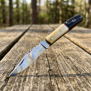 High Quality Industrial Grade Stainless Steel Pocket Utility Folding <b>Knife</b> <b>Bone</b> Bull Horn <b>Handle</b> OBM Customized Support <b>Knives</b> - Product Image 3