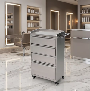 Barber Shop Tools, Stainless Steel Cabinet Hair Salon Tools Cabinet Hot Stamping and Dyeing Tools <b>Cart</b> Storage <b>Drawer</b> Cabinet - Product Image 1