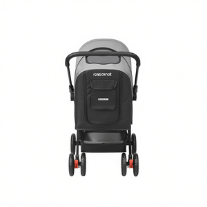 Poussette pour chien Roooinat à 4 roues, guidon réversible, capacité de 44 lb, noir et gris, pour chiens et chats, voyages - Product Image 1