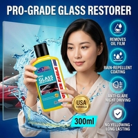 Nettoyant Vitres Voiture 300ml : Éliminateur de Film Huileux, Anti-Pluie, Anti-Reflet, Cire pour Pare-Brise