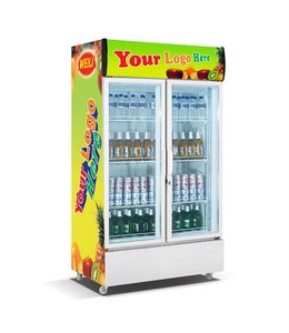 Vente en gros 538L réfrigérateur <span class=keywords><strong>de</strong></span> <span class=keywords><strong>bar</strong></span> <span class=keywords><strong>professionnel</strong></span> à vendre réfrigérateur laitier présentoir à bière congélateur commercial à 2 portes en verre - Product Image 3