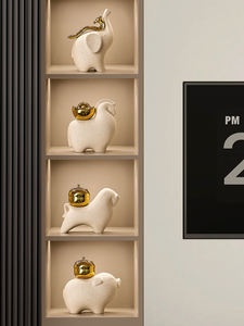 Figura de escultura de resina de estilo chino de arte popular Beihanmei, nuevo adorno de dinero inmediato, gabinete de TV para sala de estar, gabinete de vino - Product Image 5