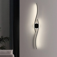 Applique murale LED design nordique en aluminium pour salon, chambre, porche, escalier avec boîtier inférieur 86, intensité variable