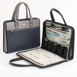 Bolso de Mano Niandduo Todo en Uno, de Cuero, para Viajes de Negocios, Impermeable, Retráctil, de Color Sólido, para Hombre - Product Image 1