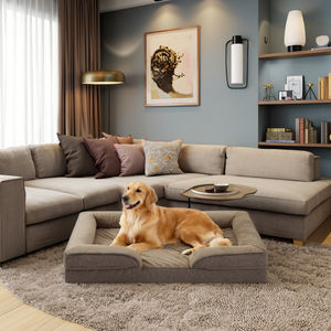 Ortho pä disches Haustier bett für große Hunde Wasch barer abnehmbarer Bezug mit Eier kisten schaum Wasserdichtes Futter Boden Stütz kissen Bett - Product Image 1