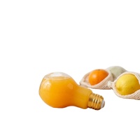 Bouteille à jus en verre transparente en forme d'ampoule, gobelet fantaisie en forme d'ampoule avec couvercle à vis pour jus, bière, smoothie, décoration de fête