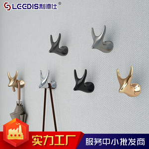 Modern Simple Bull Head Wall Hooks Plated Rust Resistant Animal Shape Coat Rack Hanger For Clothes And Curtains - Product Image 4