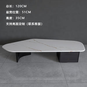 Mesa <span class=keywords><strong>de</strong></span> té pentagonal moderna italiana, losa <span class=keywords><strong>de</strong></span> roca creativa minimalista con almacenamiento <span class=keywords><strong>para</strong></span> salas <span class=keywords><strong>de</strong></span> estar pequeñas - Product Image 6