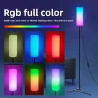 Lampe de sol RGB moderne à LED, lampe d'angle, synchronisation musicale, contrôle par application, variateur d'intensité, changement de couleur pour salon/salle de jeux