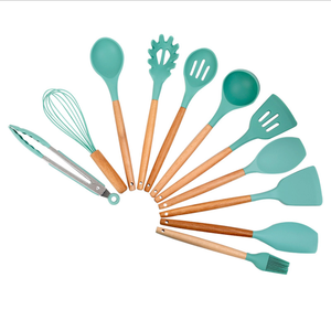 Bộ dụng cụ nhà bếp 12 món có tay cầm bằng gỗ và dụng cụ nấu ăn tất cả trong 1 để nấu ăn dễ dàng - Product Image 5