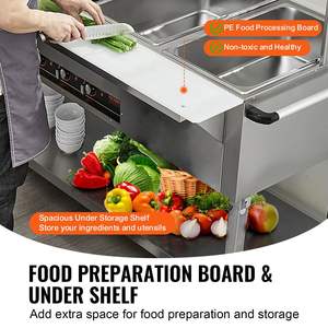 Professional 1000W Commercial Food Warmer 2-<b>Pan</b> Electric <b>Steam</b> Table 20.6QT Capacity 4-Wheel (2 Lockable) Food Grade Stainless - Product Image 6