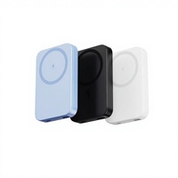 Batterie externe magnétique sans fil 15W 5000mAh, entrée Type-C, ultra-mince, mini chargeur portable, vente en gros d'usine, logo personnalisé