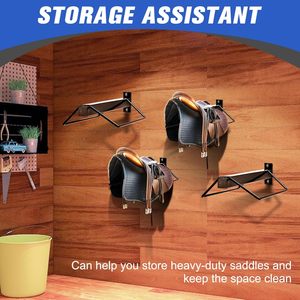 <span class=keywords><strong>2</strong></span>包壁挂式马钉储物用品鞍架支架，适用于英国西部鞍座 - Product Image 6