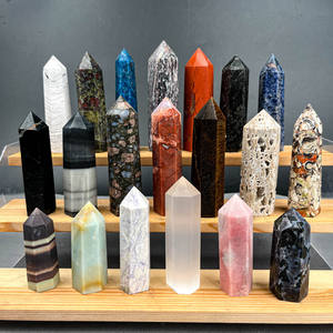 Venta al por mayor curación espiritual cristal Jade amazonita dragón sangre piedra rojo jaspe Torre obelisco para regalos - Product Image 1