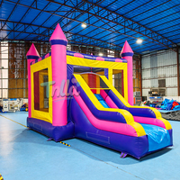 Château gonflable avec toboggan, château de rebond gonflable avec toboggan, château de saut gonflable pour location de fête d'enfants