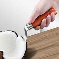 Kokosnoot Vlees Verwijderaar Duurzaam Houten Handvat Rvs Kokosnoot Opener Schraper Mes Handmatige Bediening Voor Thuis Keuken Gebruik