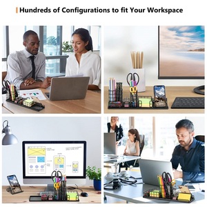 Organisateur <span class=keywords><strong>de</strong></span> <span class=keywords><strong>bureau</strong></span> avec porte-stylo Support pour téléphone Notes autocollantes et trombone Rangement pour accessoires <span class=keywords><strong>de</strong></span> <span class=keywords><strong>bureau</strong></span> <span class=keywords><strong>DIY</strong></span> Caddy - Product Image 4