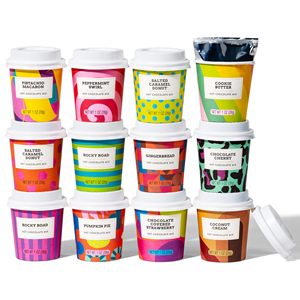 Coffret Cadeau Préparations Chocolat Chaud Artisanales – Emballage Mini Tasses Modernes – Saveurs de Desserts Variées : Biscuits Rocky Road, Tarte au Beurre et à la <span class=keywords><strong>Citrouille</strong></span>, et Plus Encore - Product Image 3